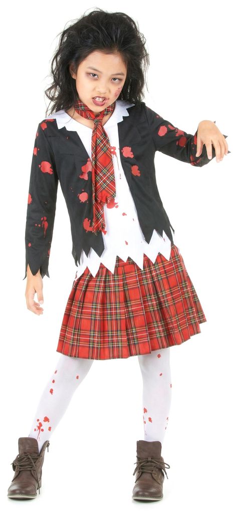 Zombie scolaretta Halloween ragazza costume Immagine del prodotto 