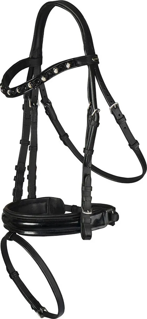 Bridon Noir Cob Horka Flamingo - Cuir Souple et Finitions Soignées