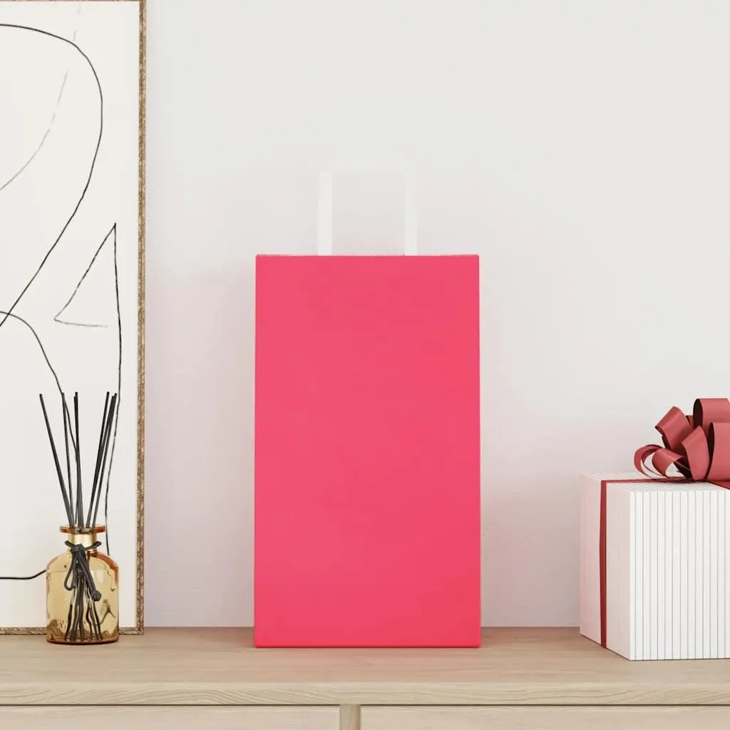 vidaXL Shopper Carta Rosa 250 pz 21x11x36 cm - Ideali per Eventi e Regali