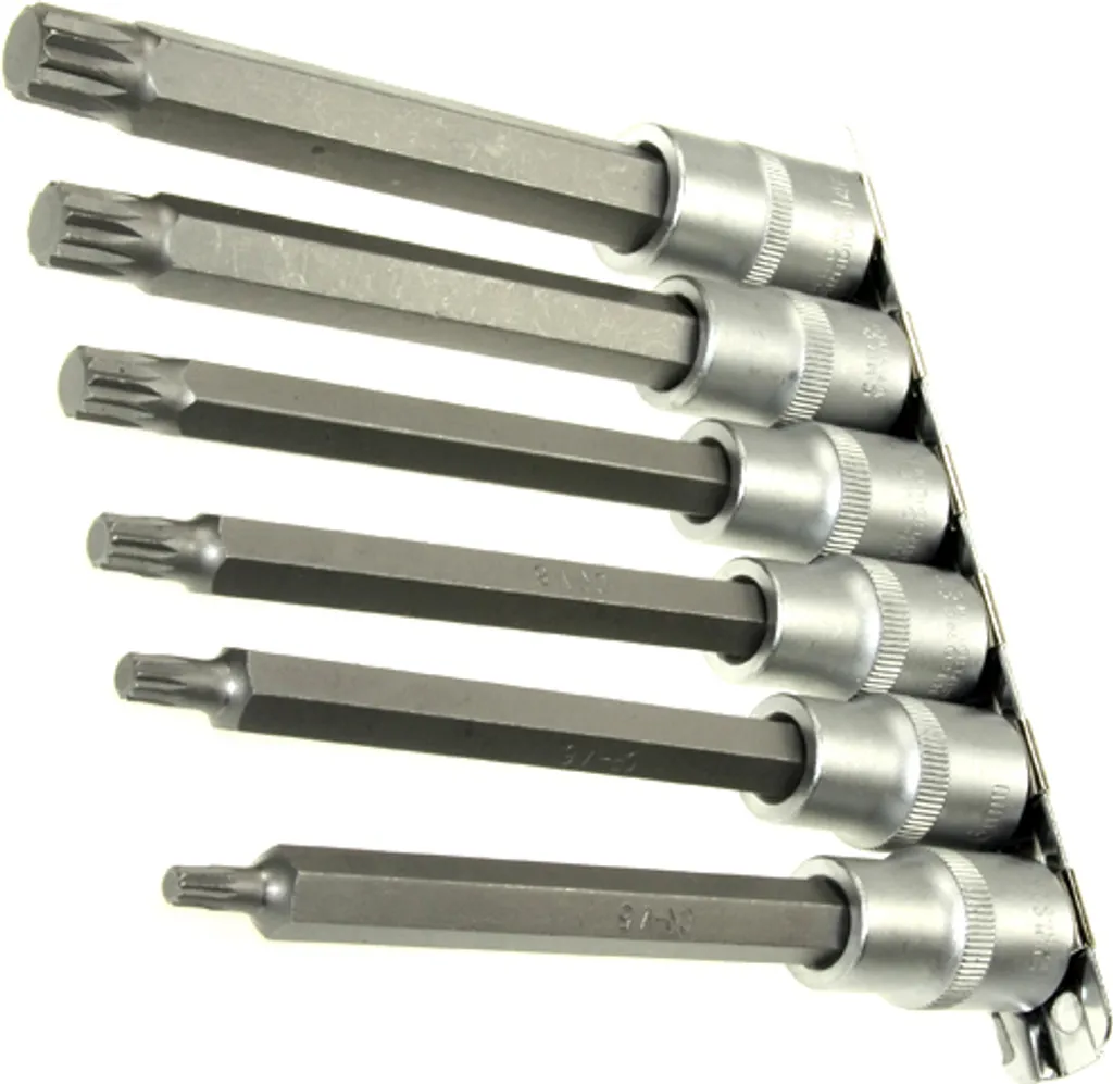 Embouts Vielzahn 12 pans longs M5-14 robustes avec rail de rangement 1/2