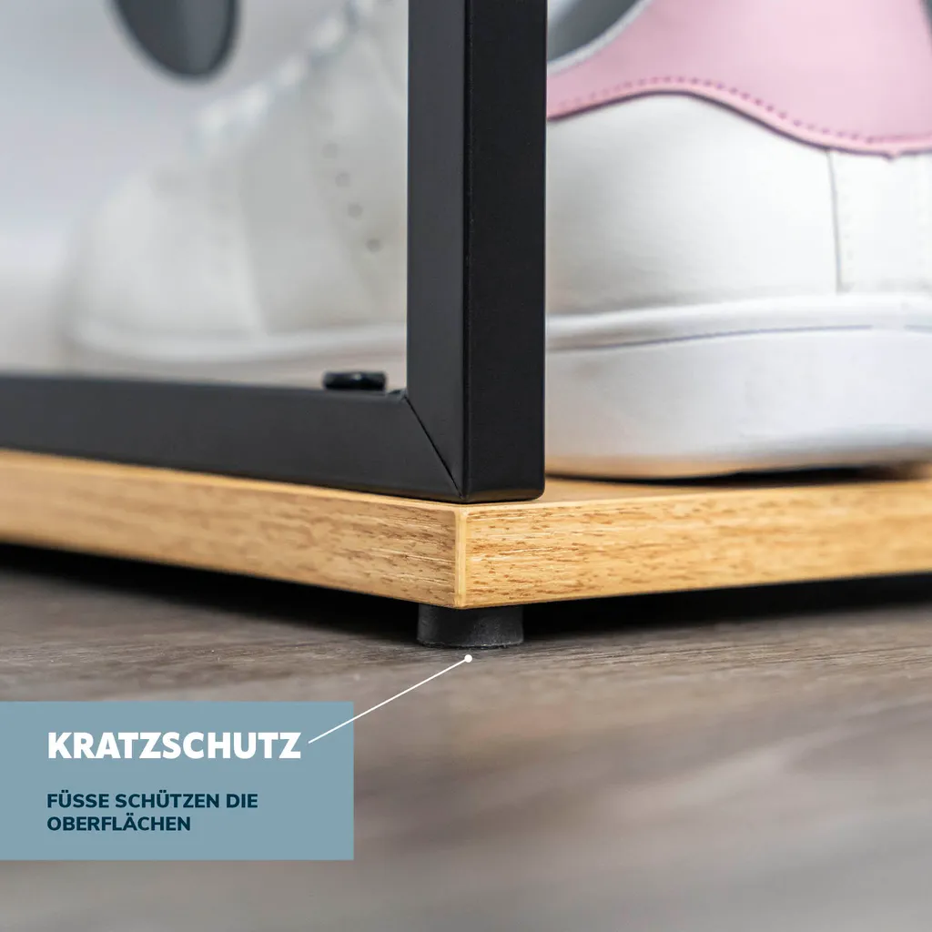 Solution rangement chaussures stable pour sol irrégulier métal et bois - 6