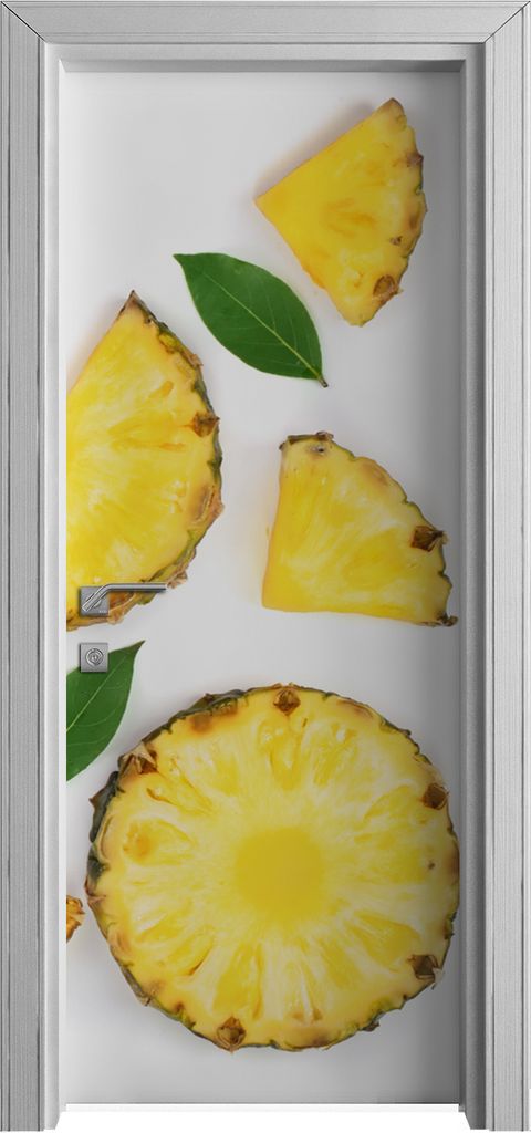 Tür Selbstklebende 80x210 cm Türfolie Türtapete Klebefolie - Ananas Farbige Früchte