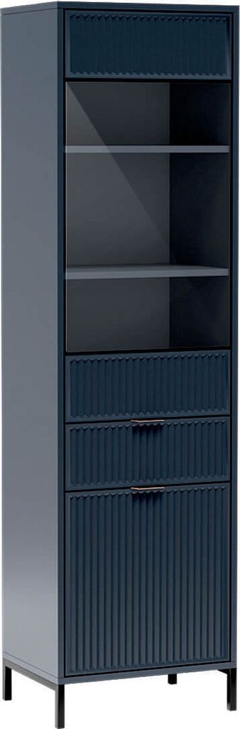 LS-5 Vitrine, Hochschrank, Regal, Bücherregal, Glas, Kommode Indygo