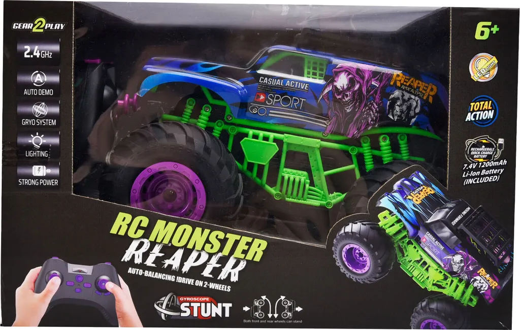 Voiture Télécommandée Cascadeuse Stuntauto Violette LED pour Enfant