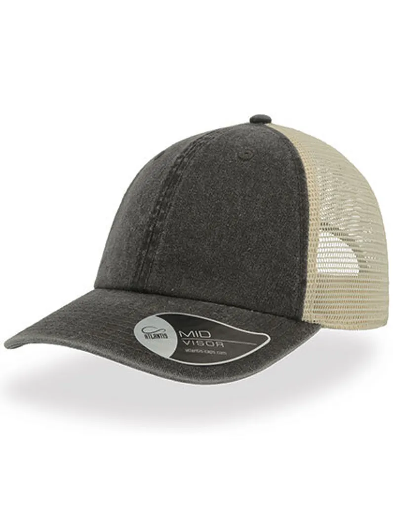 Cappellino Atlantis CASE Nero Stone | Trucker Cap Vintage 8 Cuciture