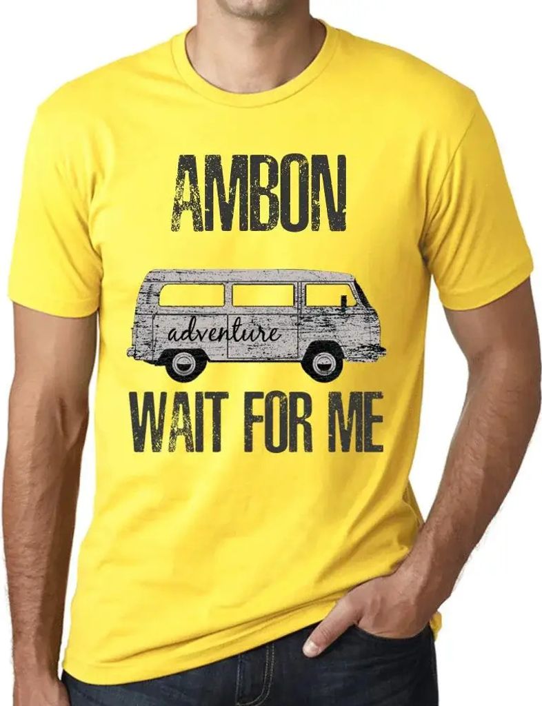 Herren Grafik T-Shirt Abenteuer warten auf mich in Ambon – Adventure Wait For Me In Ambon – Öko-Verantwortlich Vintage Jahrgang Kurzarm Lustig...
