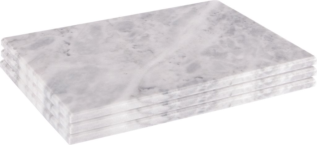 Argon Ta Rectangle Marmor Serving Platters - Rustikale Hausbar Küche Esstisch Gedeck - 30 x 20 cm - Grau - 3er Pack