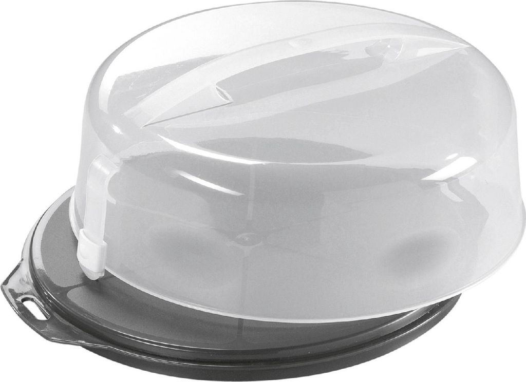 alpfa Tortencontainer Torten-Safe Ø32cm Höhe 14cm anthrazit/transparent, transparent