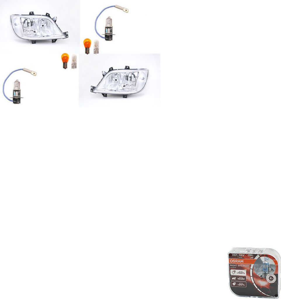 Johns, Scheinwerfer Osram Night Breaker Laser passend für Mercedes Sprinter 901 904 L R 9018202461 A9018202461 9018202561 A9018202561