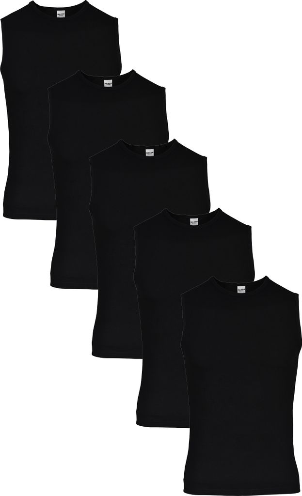 BASIC MAX Unterhemd 5er Pack Schwarz XXL Maxte