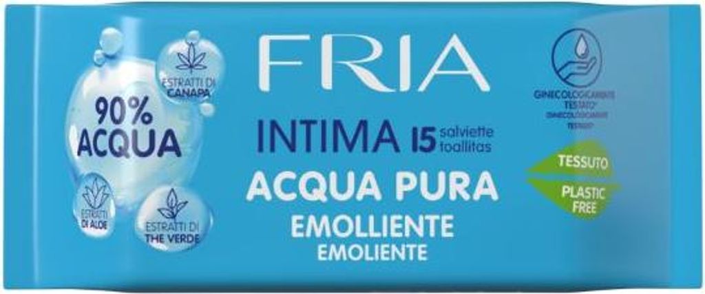 Fria Feuchte Intimtücher mit Formel aus reinem Wasser – 12 Packungen à 15 Tücher
