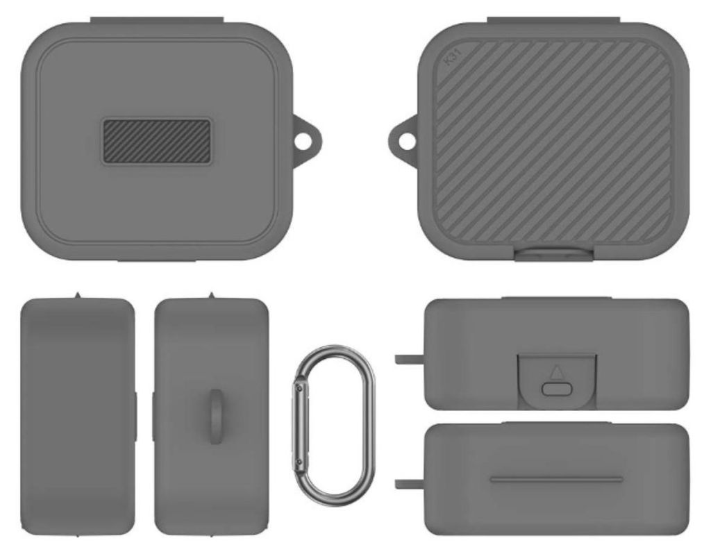 INF Silikon Schutzhülle kompatibel mit DJI Osmo Action 6 Grau 11.2x6x3.8cm
