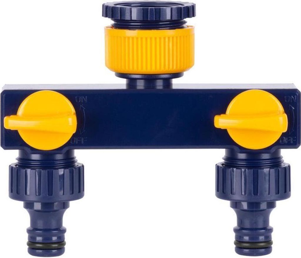 PROREGAL Garten Wasserhahn Hub, 2 Wege, mit Ventilen