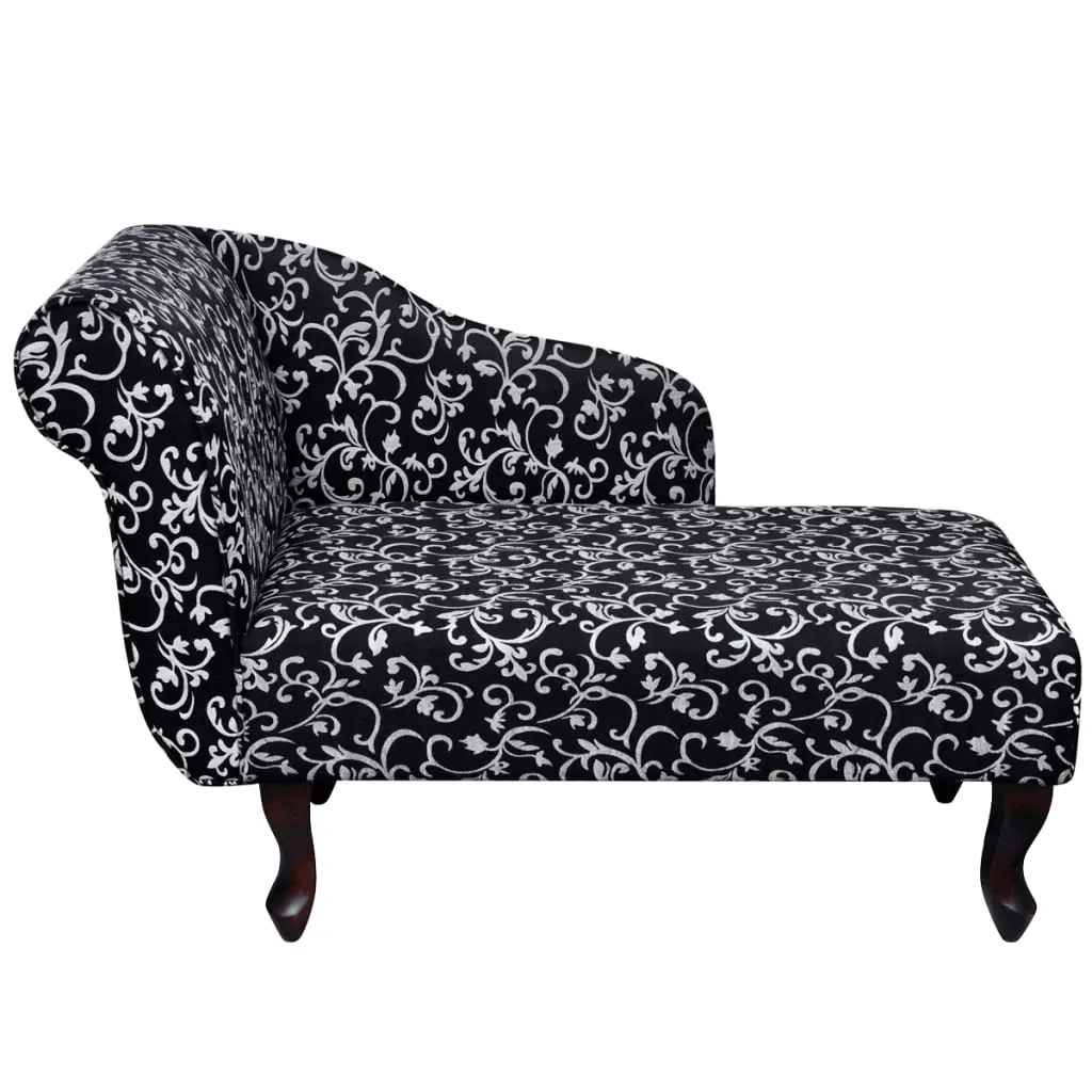vidaXL Chaise Longue Noir et Blanc en Tissu Design Contemporain