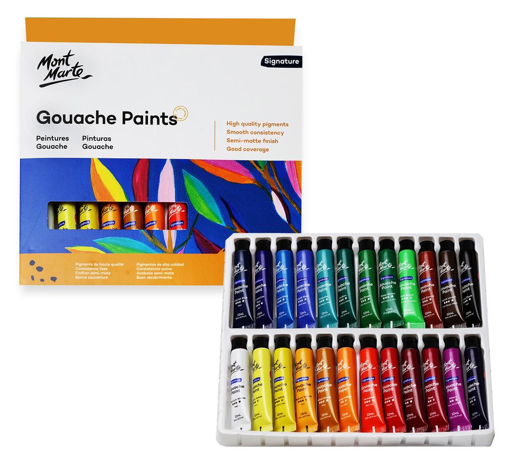 Mont Marte SIGNATURE Gouache Farben Set 24 x 12 ml - Produktbild 