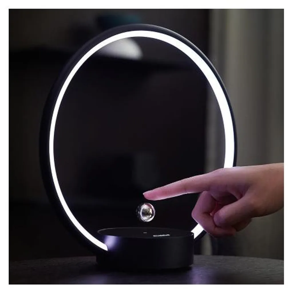 Luminaire flottant CIRCLO Space noir : Une lampe de bureau magnétique