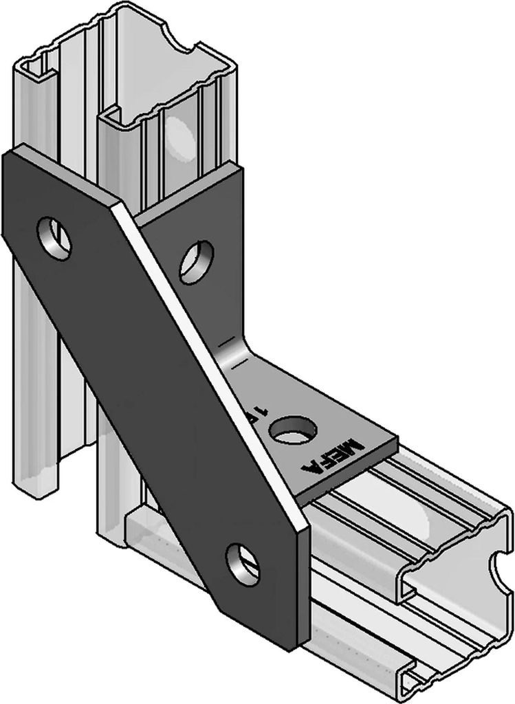 MEFA Universalknoten, 114 x 114 x 5 mm für Profil 45, 1 Produktbild 