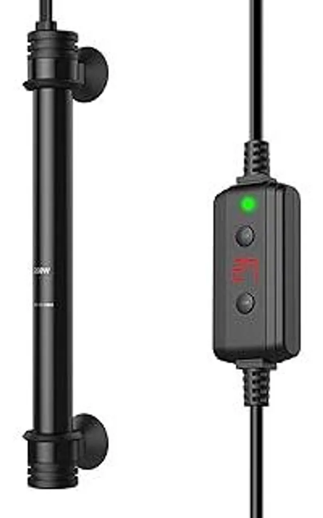 NICREW Riscaldatore per acquari 200 W, riscaldatore per acquari con regolatore di temperatura per acquari fino a 200 L, protezione contro il surriscaldamento - 1
