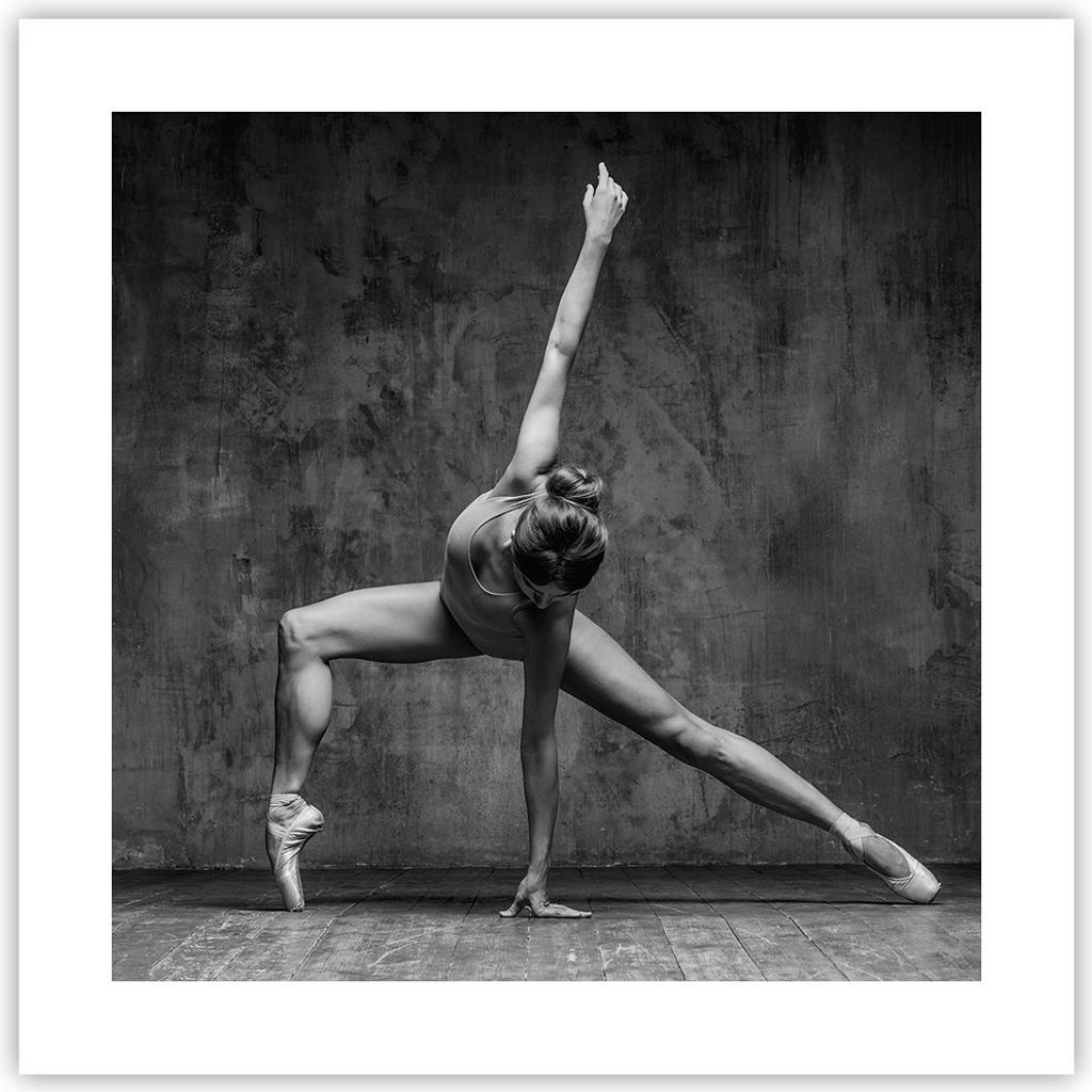 Poster - Poster ohne Rahmen - Tanz Figur Schwarz und Weiß - 40x40 cm - Wand Bild - Wanddeko - Wandbilder - Kunstposter - Wandposter - Bilder - Kun...