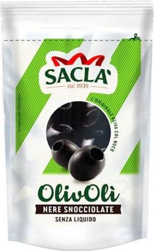 Kernlose und kernlose ganze verpackte Oliven 75g - Sacla Produktbild 