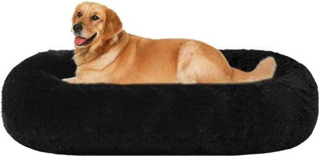Panier rond pour chien orthopédique 100cm noir - Couchage grand confort