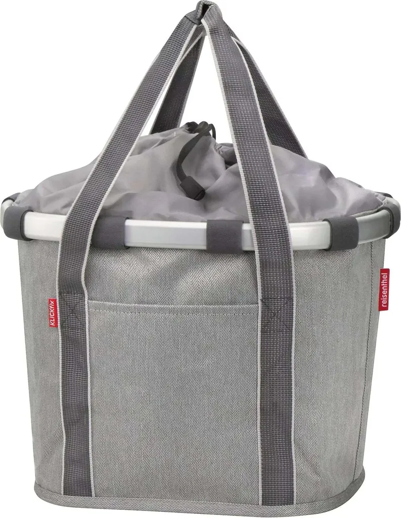 Panier vélo stable et amovible Bikebasket V gris chevrons Rixen Kaul