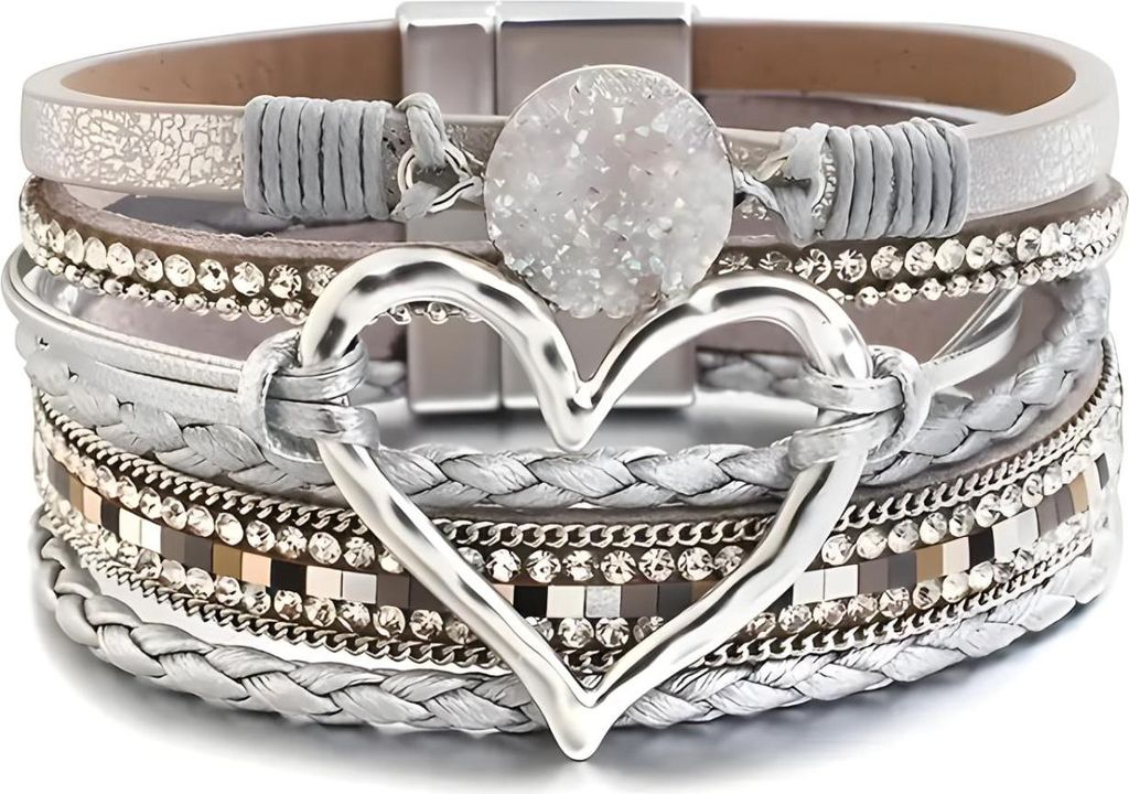 Elegantes Damenarmband AG-38813 Herz in Silber und Gold KP38813