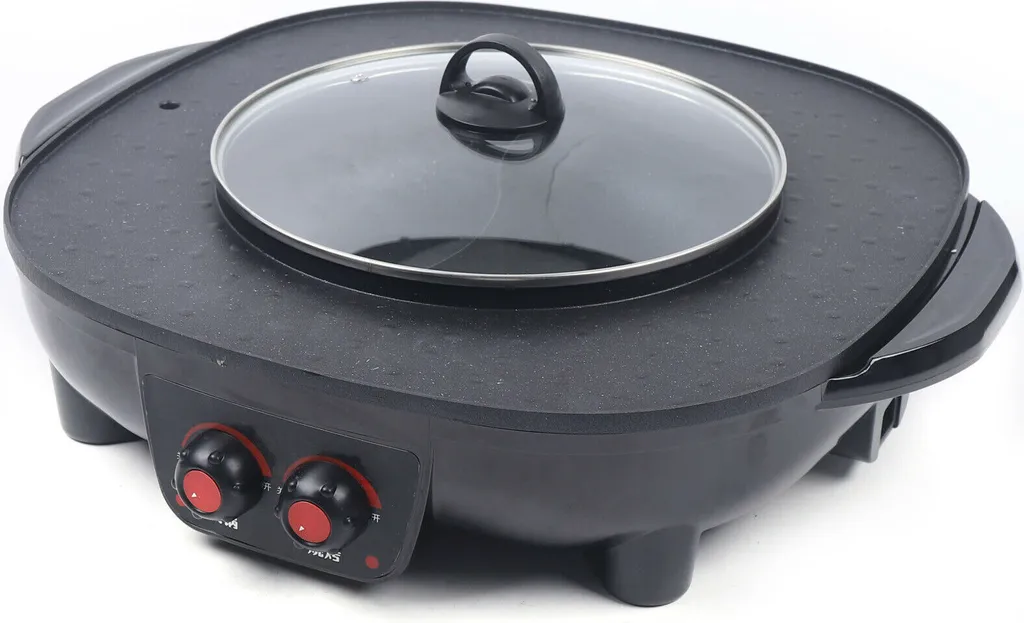 Appareil à Raclette et Grillade de Table 2100W pour Barbecue et Hot Pot