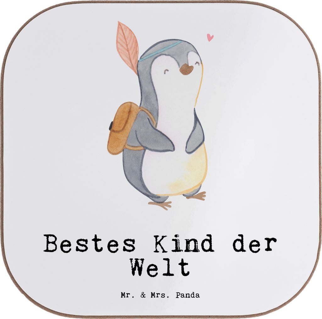 Mr. & Mrs. Panda Untersetzer für Gläser Pinguin Bestes Kind der Welt - Weiß - Geschenk, Kids, bieruntersetzer, Geschenkidee, Coaster, Geburtstag...