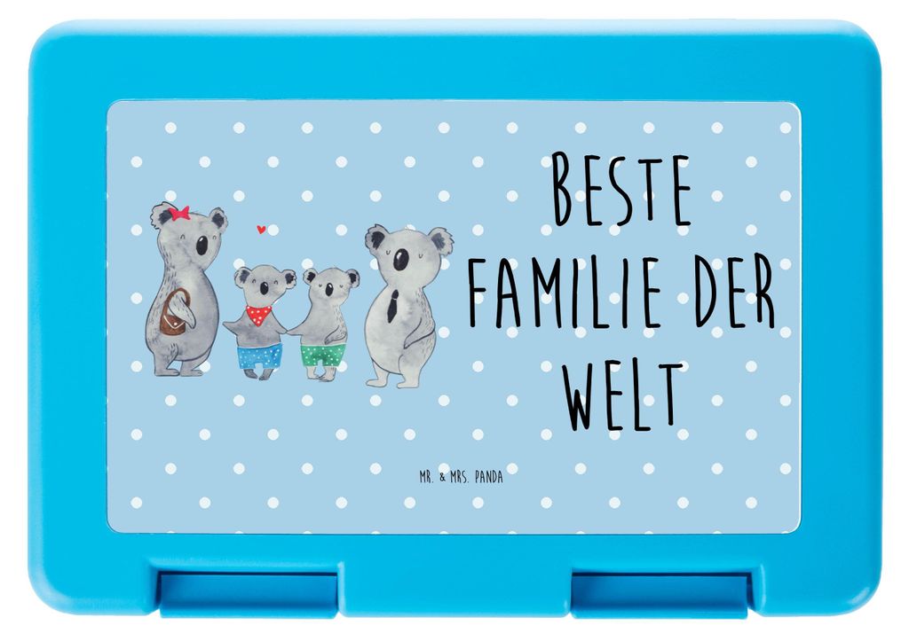 Mr. & Mrs. Panda Bento Box Koala Familie zwei - Blau Pastell - Geschenk, Essensbox, Frischhaltedose, Snackbox, Lunchbox, Bentobox, Zusammen, Famili...