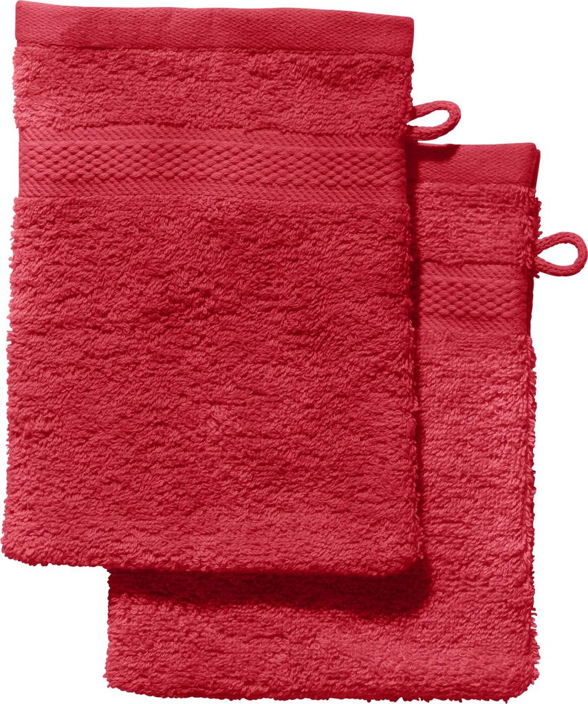 REDBEST Waschhandschuh Chicago" 2er-Pack rot 15x21 cm"