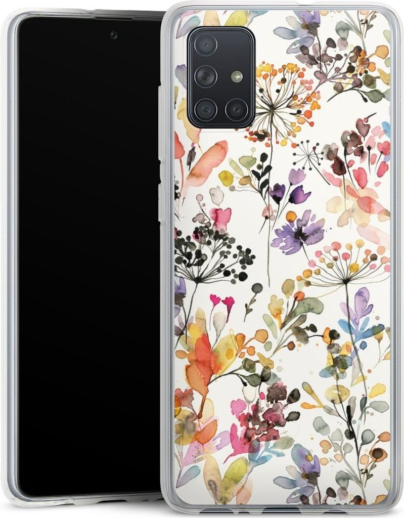 DeinDesign Handyhülle für Samsung Galaxy A71 Silikon Hülle Case Smartphone Schutzhülle Blume Muster Pastell