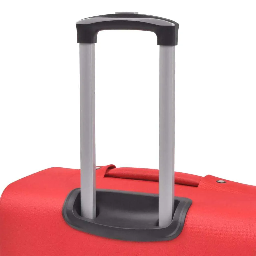 Set de 3 valises souples trolley rouge avec roues multidirectionnelles - 4