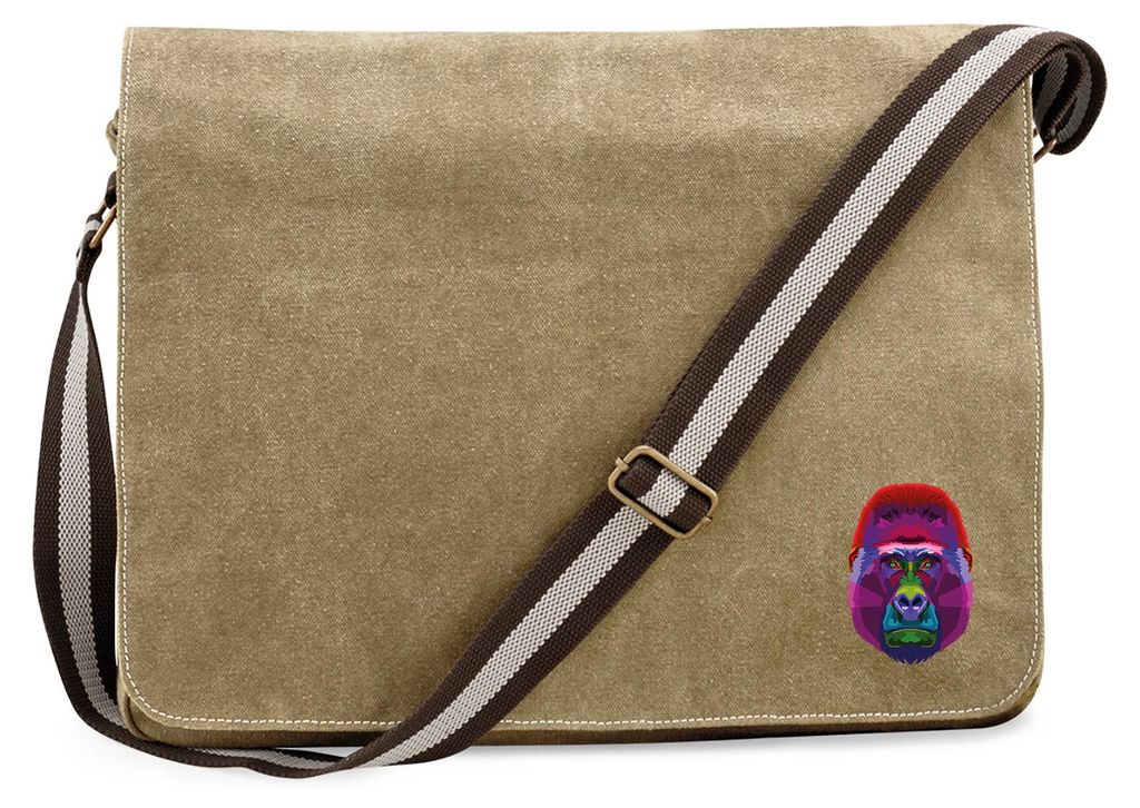 Huuraa Umhängetasche Gorilla Colorful 14 Liter Sahara Canvas Laptoptasche Geschenkidee