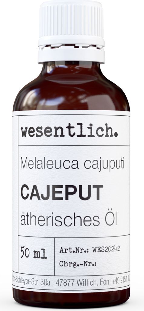 Ätherisches Öl Cajeput, 100% naturrein, für Aromatherapie, mit Kindersicherungsverschluss, 50ml