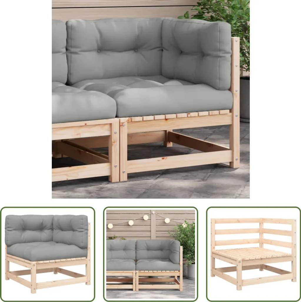 The Living Store Divano Angolare Legno Pino - Outdoor Living Chic