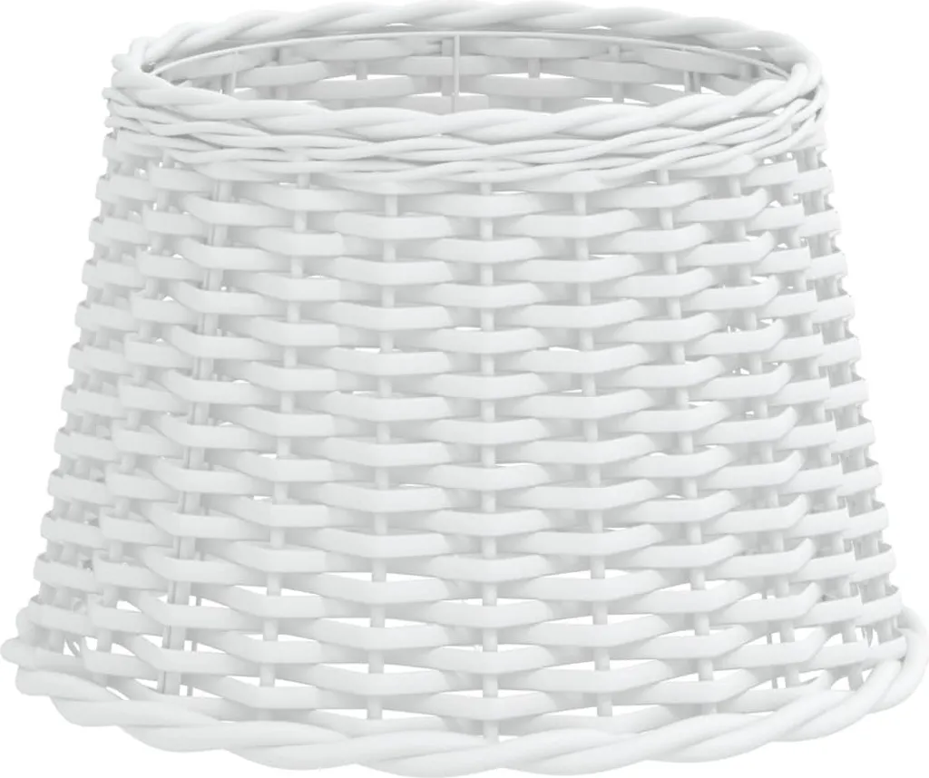 Abat-jour design en osier blanc Ø40x26 cm avec tressage artisanal fin