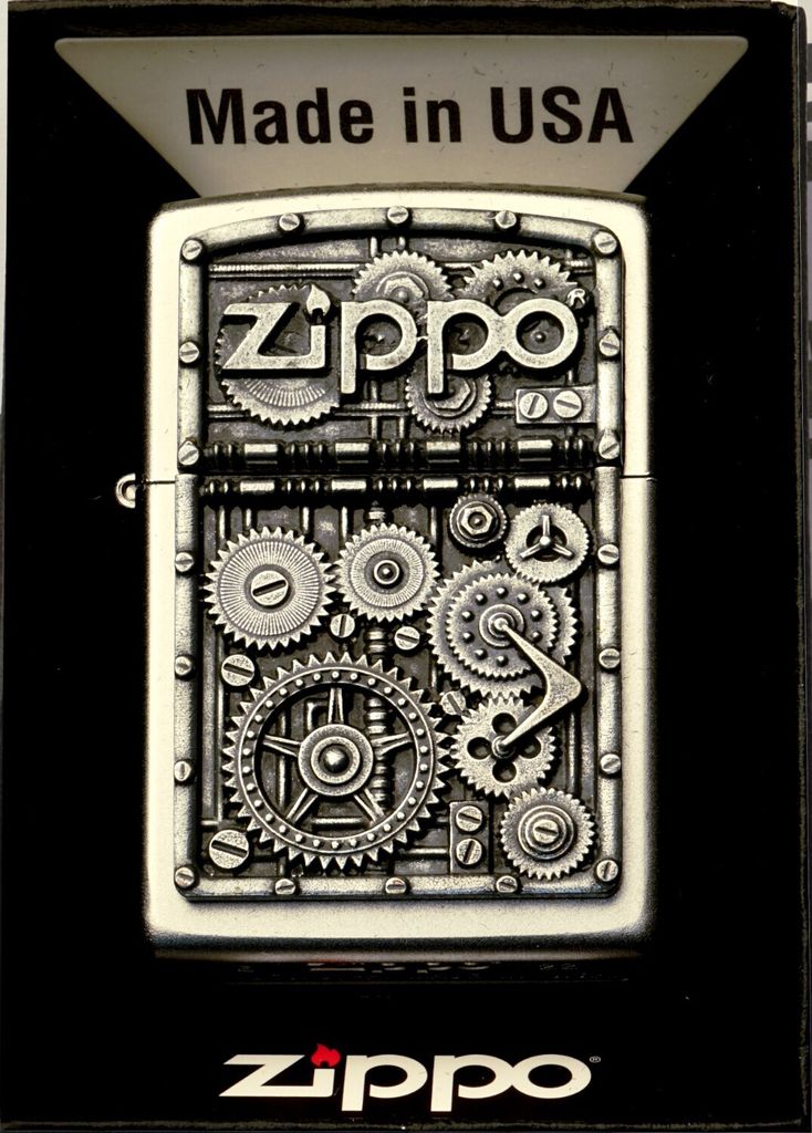 Accendino Zippo Gear Wheels ottone look acciaio benzina Immagine del prodotto 