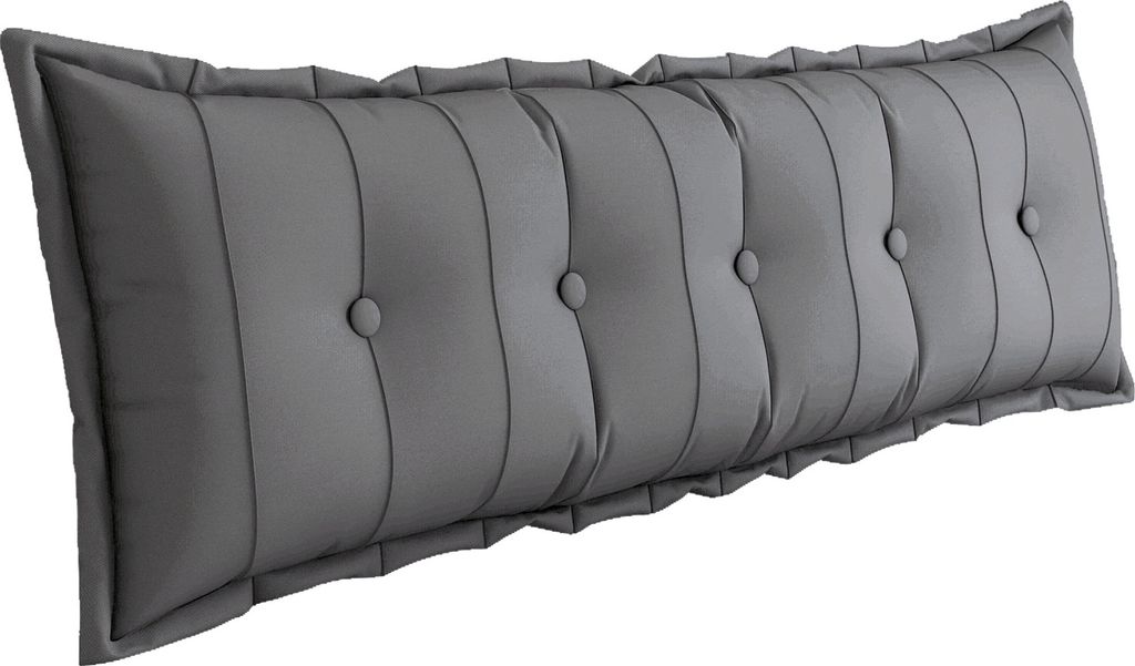 PillowPalette - Rückenkissen für Bett & Sofa mit abnehmbarem, waschbarem Bezug - 160cm | Großes Lesekissen - Keilkissen, Polyester - Grau