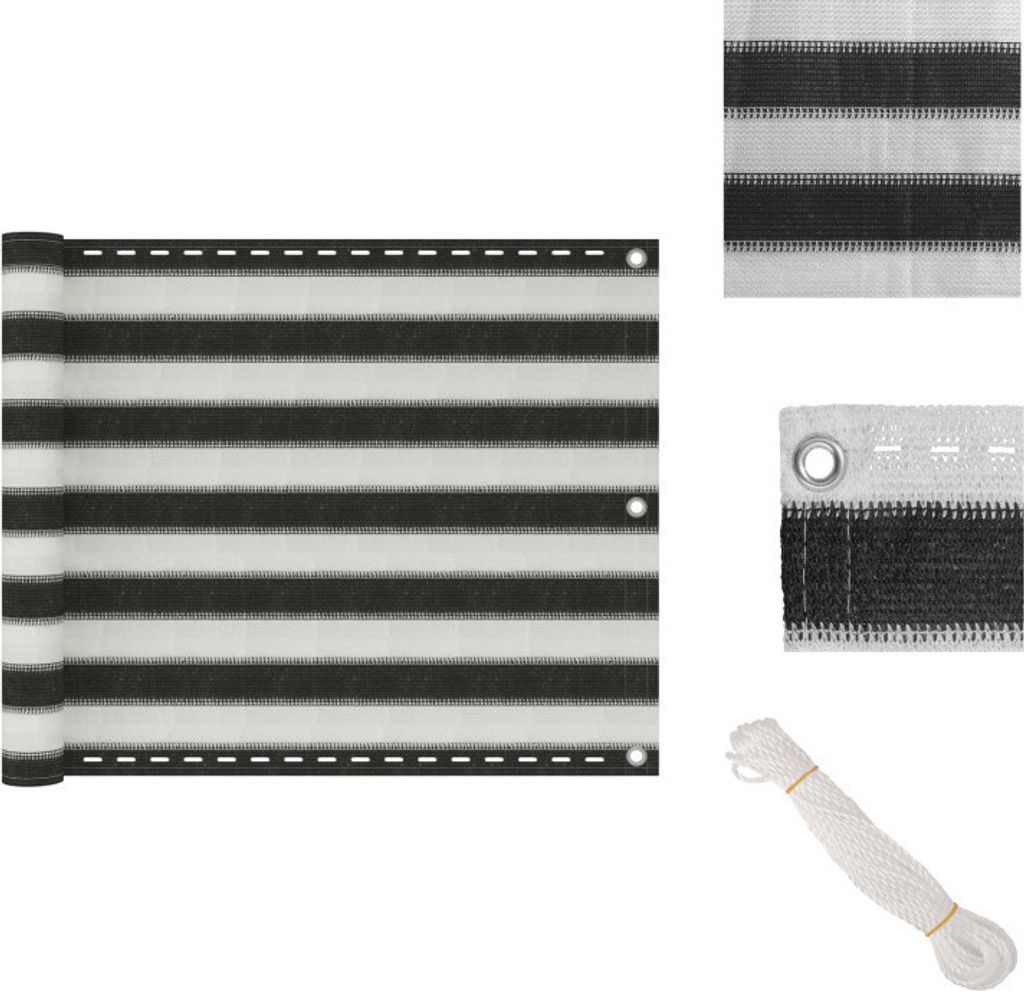 vidaXL Balkon-Sichtschutz HDPE 75x500 cm Anthrazit und Weiß - Sonnenschirme & Sonnenschutze