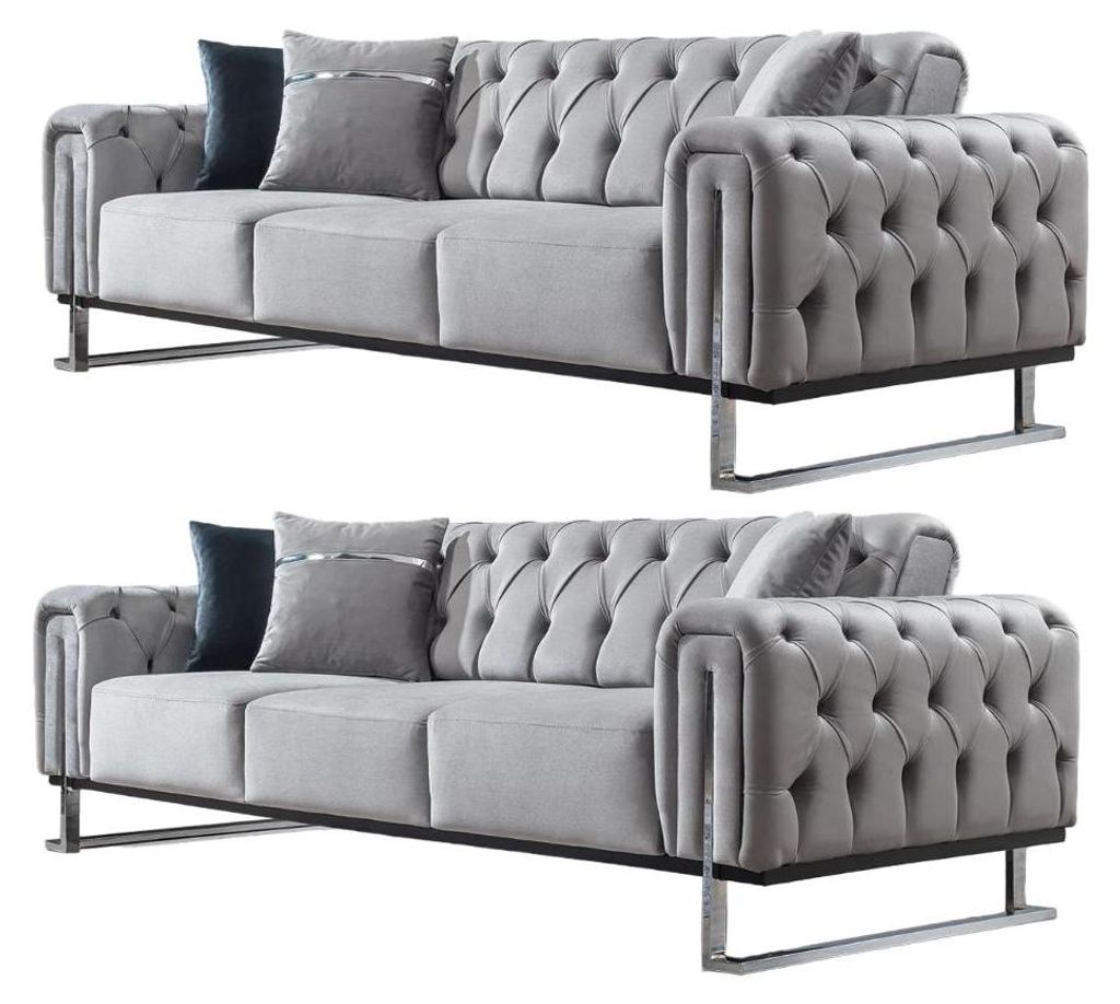 Sofa Set Nova Hellgrau Stellvariante 3+3 Relax- und Produktbild 