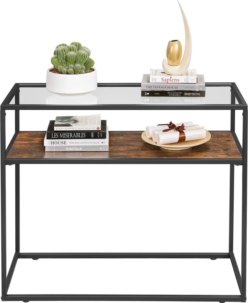 Table console design en verre et métal noir - Collection Loft 120cm - 2