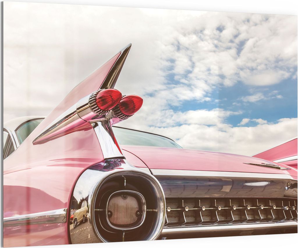 DEQORI Magnettafel Glas 120x90 cm 'Der 59er Cadillac' beschreibbar Whiteboard