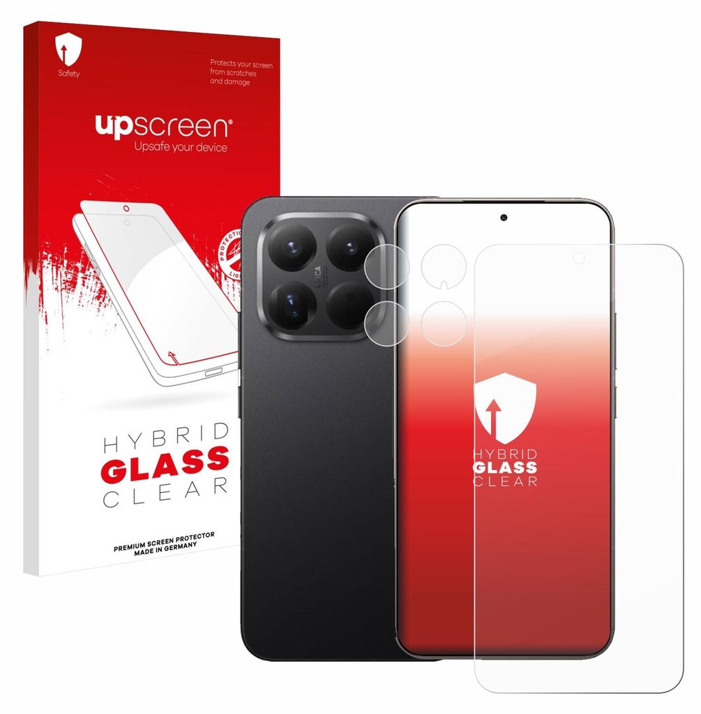 upscreen Schutzglas für Xiaomi 15T Pro (Display+Kamera) Schutzfolie Panzer Folie Glas Display Schutz klar