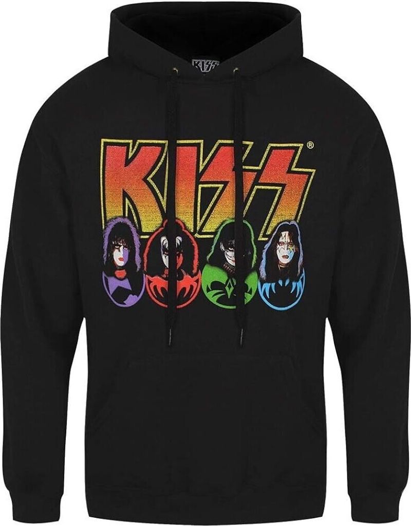 Kiss - Kapuzenpullover für Herren/Damen Uni RO9554 (S) (Schwarz)