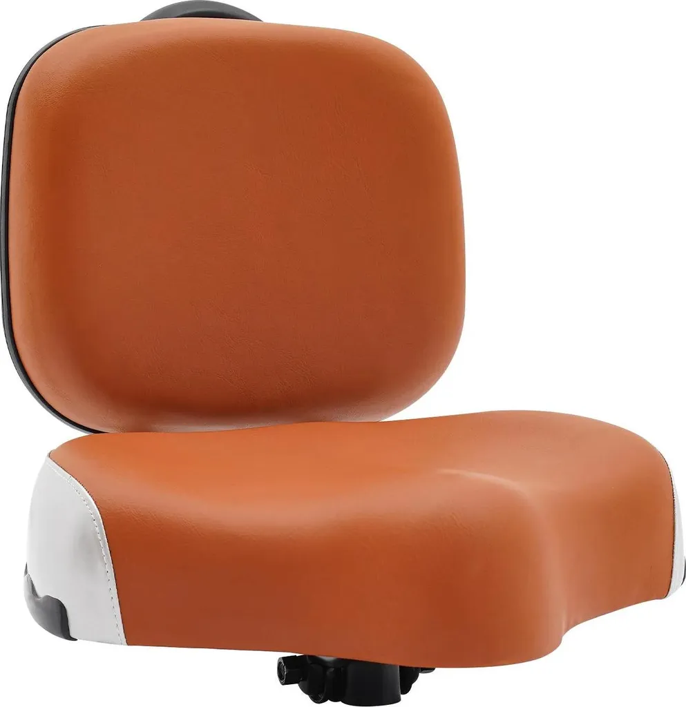 Tabouret à roulettes ergonomique avec dossier inclinable coloris brun