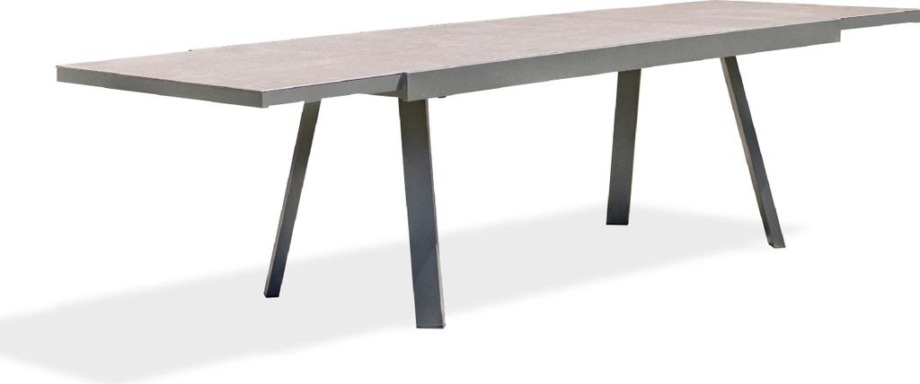 12-Sitzer-Gartentisch aus Aluminium und Keramik auf Glas