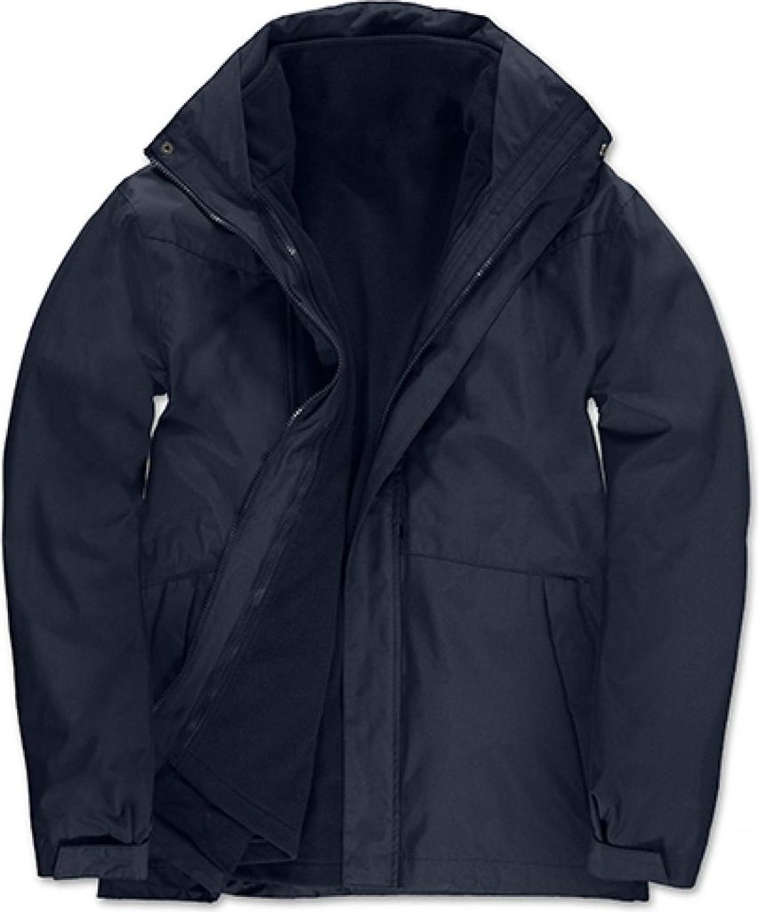 B&C JU873 | Moderner 3-in-1-Kapuzenparka, anpassbar an jede Jahreszeit - Farbe: Navy - Größe: L