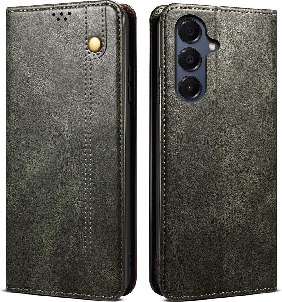 Hülle für Samsung Galaxy S25 FE Leder Brieftasche Schutzhülle mit Standfunktion Grün