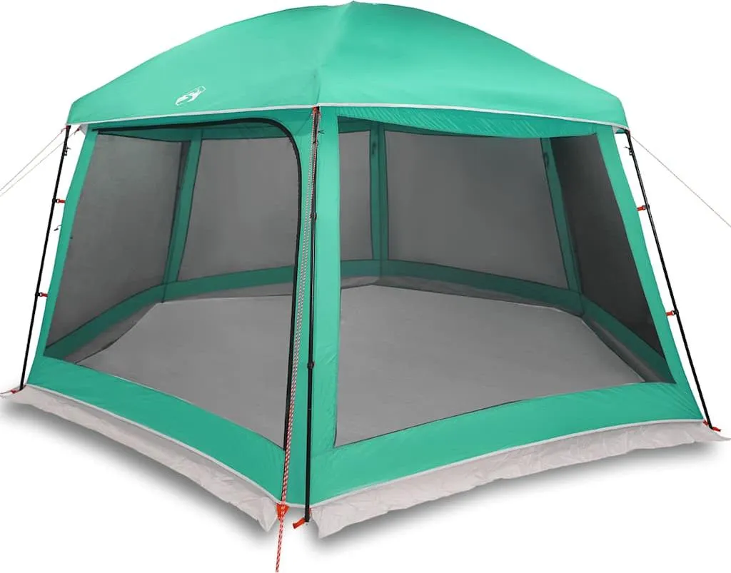 Tente de piscine à toit amovible et parois filet vert 512x458cm